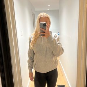 Grey pullover hoodie